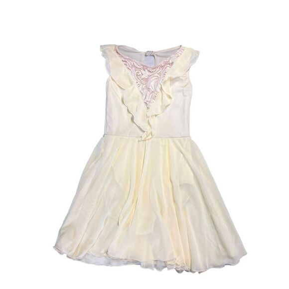 Weissman Dance I Want To Write You A Song 10849 Cream Ruffle Day Dress Size MC - Picture 3 of 7